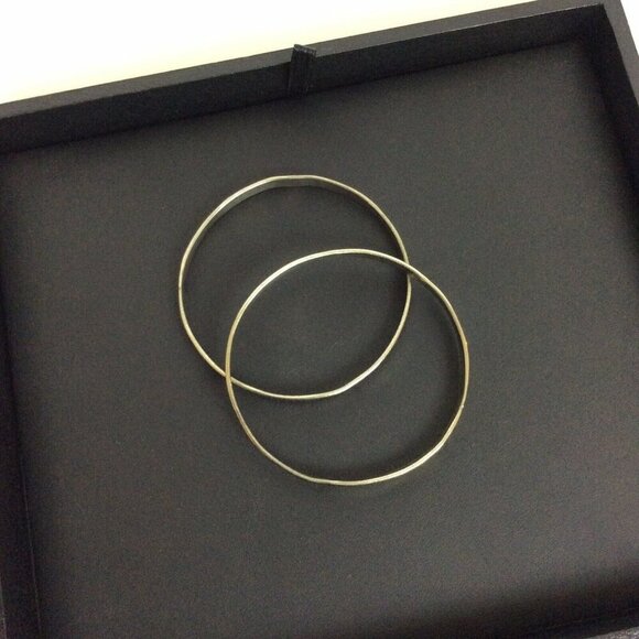 Vintage Silverplate Bangle Bracelet Set Of 2 Clover & Infinity Design - Picture 3 of 4